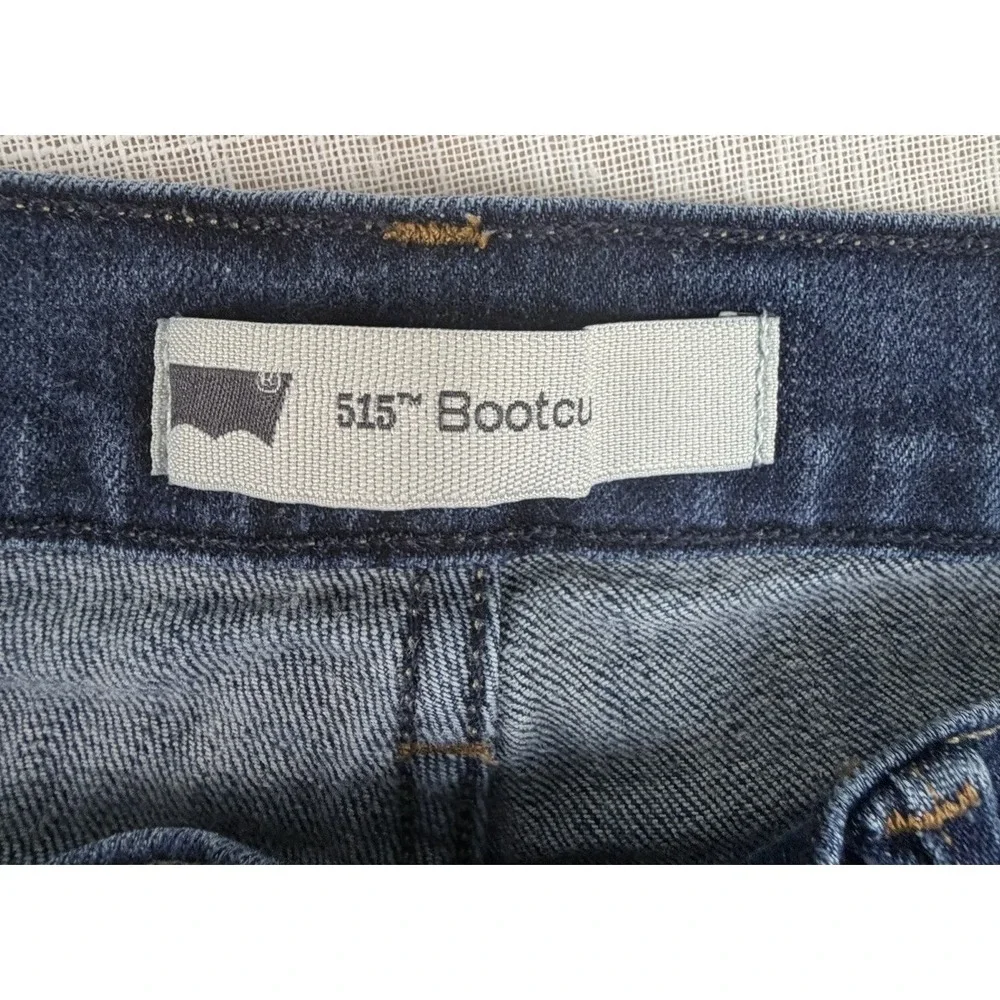 Levis 515 Bootcut‎ Womens Jeans 16P Medium Wash Blue Denim Mid Rise Stretch